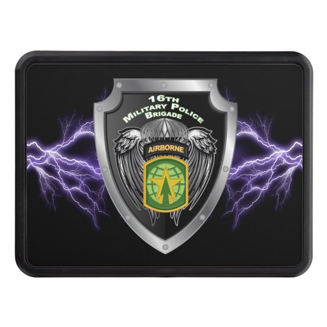 16th Military Police Brigade Airborne Shield  Hitch Cover (Front)