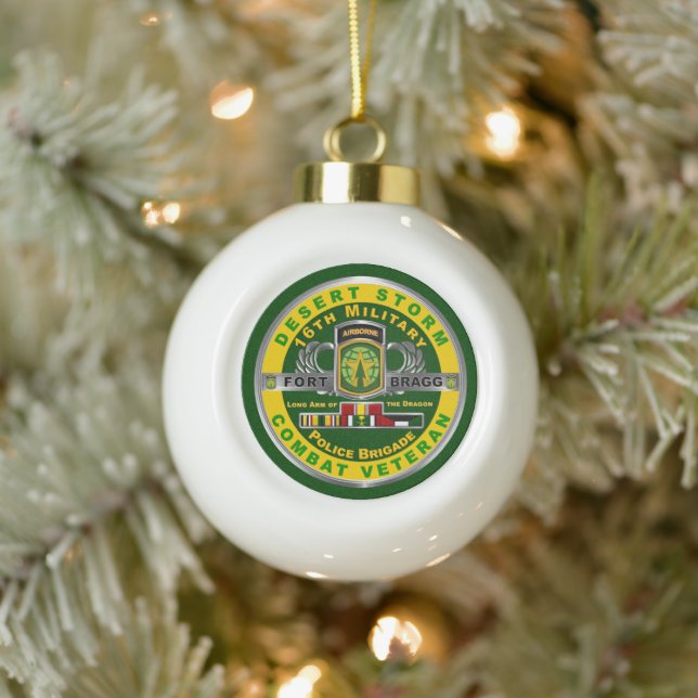 16th Military Police Brigade Desert Storm Veteran  Ceramic Ball Christmas Ornament (Tree)