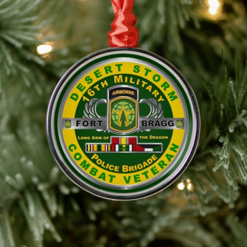 16th Military Police Brigade Desert Storm Veteran Metal Ornament