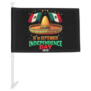 16th Of September 1810 Mexico Independence Day Car Flag