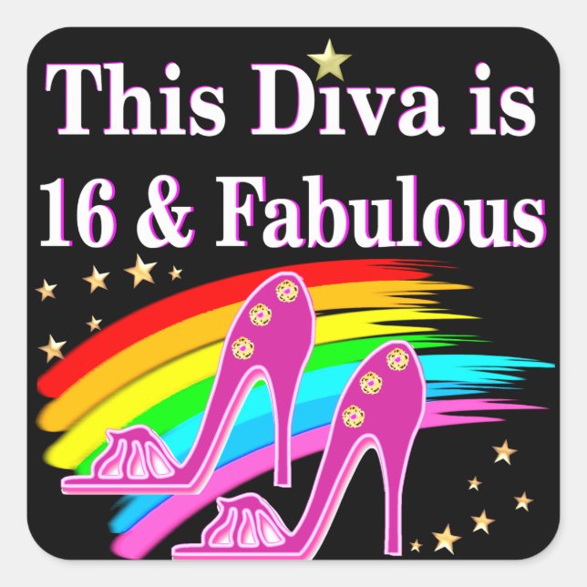 16TH PINK SHOE QUEEN SQUARE STICKER (Front)
