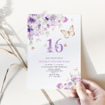 16th Purple Lilac Butterflies birthday Invitation<br><div class="desc">16th Purple Lilac Butterflies birthday Invitation. Quinceañera butterfly invitation.
Matching items available.</div>