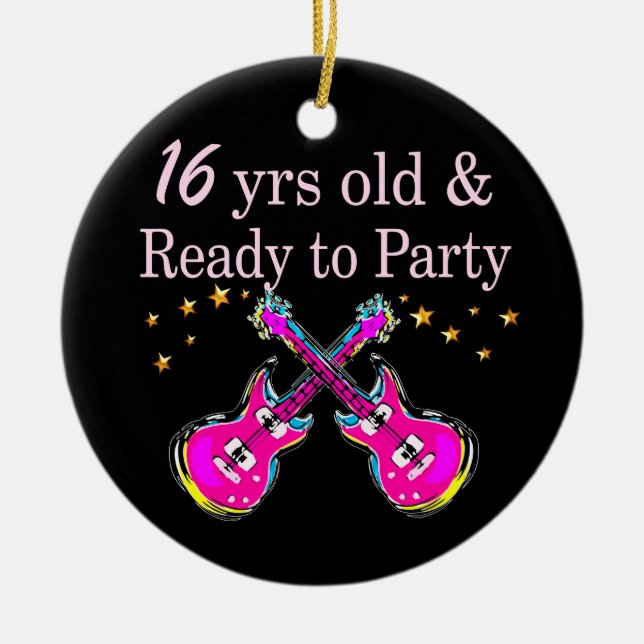 16TH ROCK STAR CERAMIC ORNAMENT (Front)