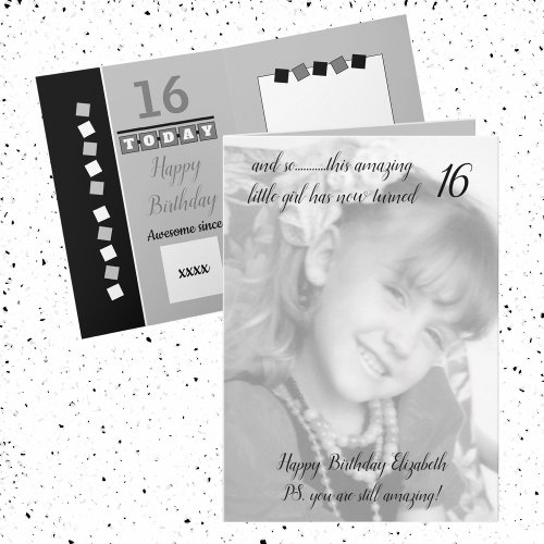 16th still amazing grey and black birthday photo