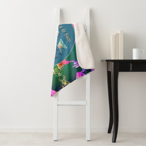 16th Wax & Statice Flower Sherpa Blanket