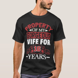 16th Wedding Anniversary Gift for Husband 16 Years T-Shirt