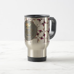 16th Wedding Anniversary Peridot & Silver Travel Mug