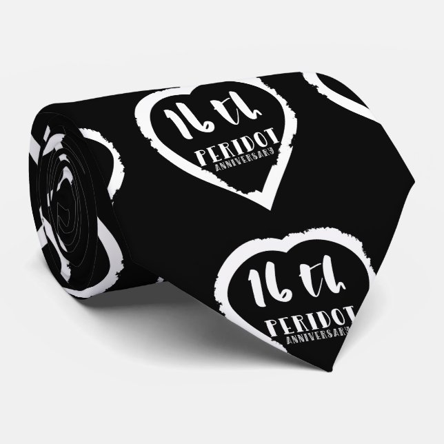 16th Wedding anniversary traditional peridot Neck Tie (Rolled)