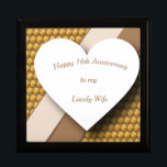16th Wedding Anniversary, Wax Keepsake Heart Gift Box<br><div class="desc">Wax is the traditional gift for a sixteenth wedding anniversary. This gift box is decorated with a tiled image of Bees Wax candles,  contrasting banners and editable text . A lovely to hold a special gift for a husband,  wife or couple.</div>