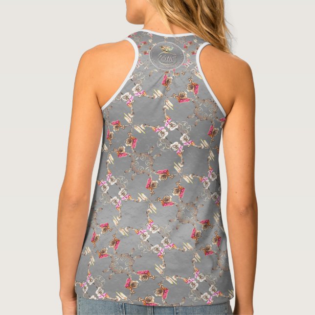 16th Wedding Anniversary Wax, Statice, & Peridot P Tank Top (Back)