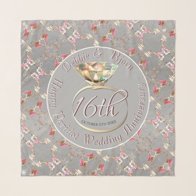 16th Wedding Anniversary Wax, Statice, & Peridot S Scarf (Front)