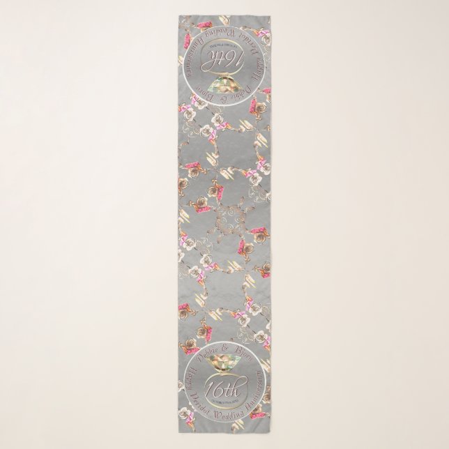 16th Wedding Anniversary Wax, Statice, & Peridot S Scarf (Front)