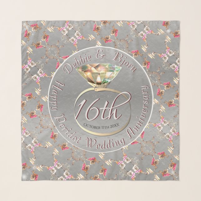 16th Wedding Anniversary Wax, Statice, & Peridot S Scarf (Front)