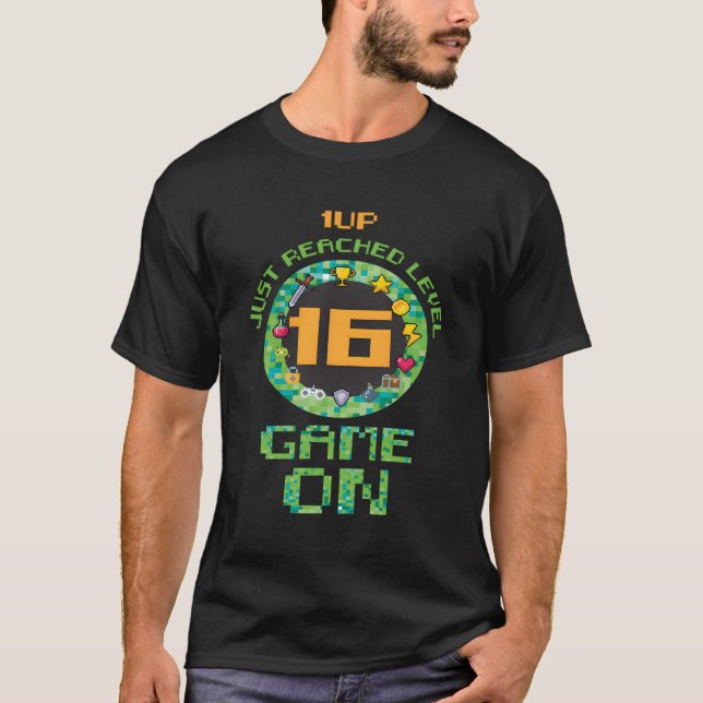 16Th Year Old Birthday Boys Girls Gamer Themed Dec T-Shirt (Front)