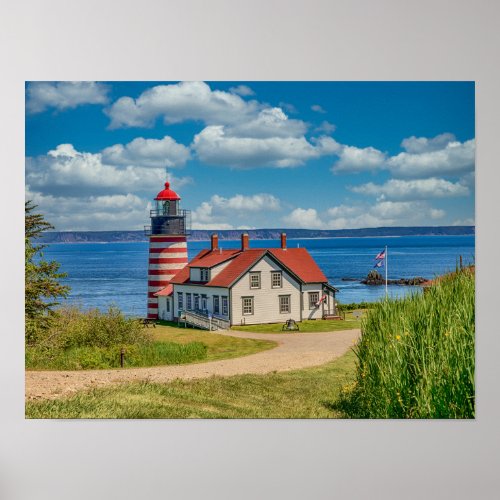 16x12 West Quoddy Head Lighthouse Lubec Maine Poster