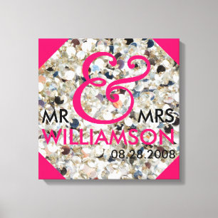 16x16 Wrapped Canvas Wedding Date Last Name Art Print