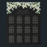16x20" 12 Tables of 10 Seating Chart Faux Canvas Print<br><div class="desc">A black winter wedding seating chart featuring hand painted snowberries and eucalyptus. The template text is set for 12 tables of 10 - all text is fully editable. Alternative layouts and coordinating items are available in my store.</div>