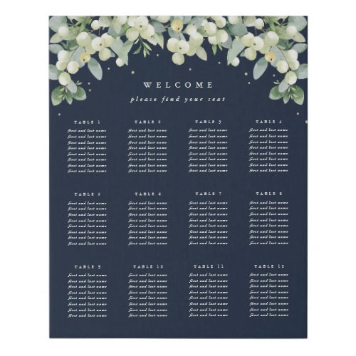16x20 12 Tables of 8 Seating Chart Faux Canvas Print
