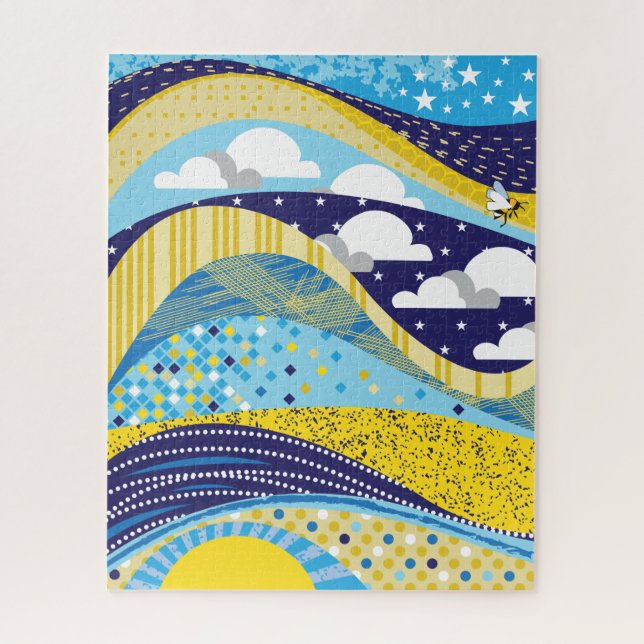 16x20 Abstract Sky Puzzle for Colorblind People (Vertical)