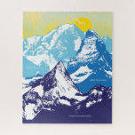 16x20 Alpine Peaks Puzzle for Colorblind People<br><div class="desc">Famous alpine peaks in shades of blue and yellow. Ideal puzzle for someone living with the most common form of color blindness.</div>