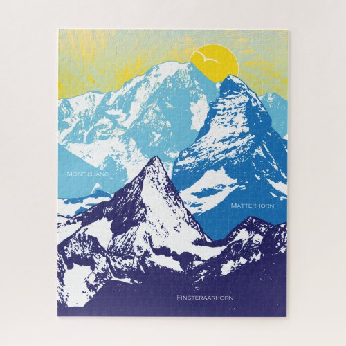 16x20 Alpine Peaks Puzzle for Colorblind People