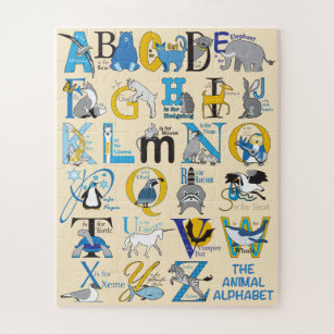 16x20 Animal Alphabet Puzzle for Colorblind Kids