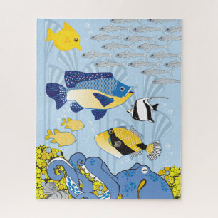 16x20 Art Deco Ocean Puzzle for Colorblind People