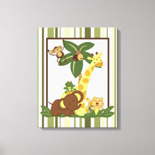 16x20 Canvas Art Nursery Print Jungle Babies