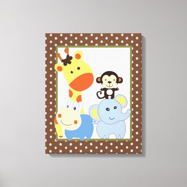 16x20 Canvas Art Nursery Print Jungle Play (Front)