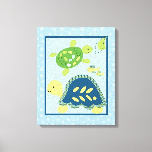 16x20 Canvas Art Nursery Print Turtle Reef Ocean (Front)