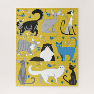 16x20 Cat Lovers Puzzle for Colorblind People