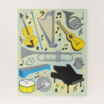 16x20 Instruments Puzzle for Colorblind People<br><div class="desc">Popular musical instruments and notes make for a fun puzzle designed in shades of blue,  yellow,  black,  white and gray.</div>