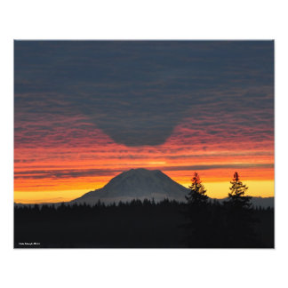 16X20 Mount Rainier and its Shadow Photo Print