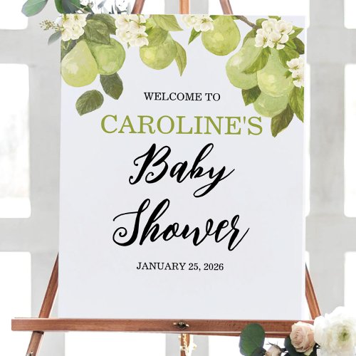 16x20 Sweet Little Pear Welcome Baby Shower Poster