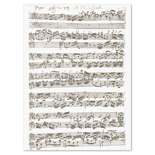 1700 Music Fugue Composition Handwritten with Note Tissue Paper