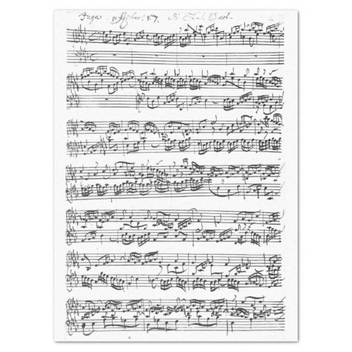 1700 Music Fugue Composition Handwritten with Note Tissue Paper