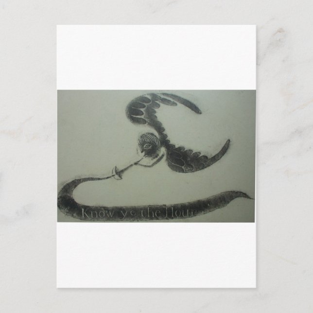 1700s Angel Of Death American Grave Rubbing Design Postcard (Front)