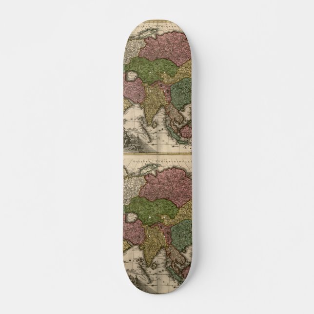 1700's Map of Asia Skateboard Deck (Front)