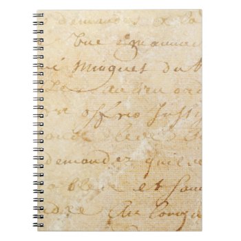 1700s Vintage French Antique Script Background Notebook by SilverSpiral at Zazzle