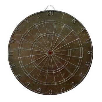 1700s Vintage French Brown Script Grunge Parchment Dart Board by SilverSpiral at Zazzle