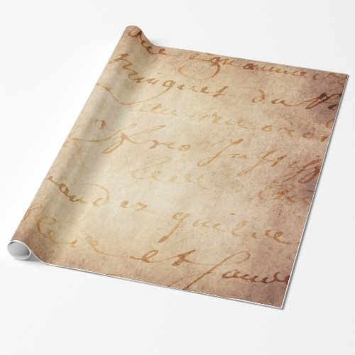 1700s Vintage French Lettered Script Parchment Wrapping Paper