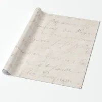 1700s Vintage French Lettered Script Parchment Wrapping Paper