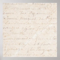 1700s Vintage French Retro Script Parchment Paper