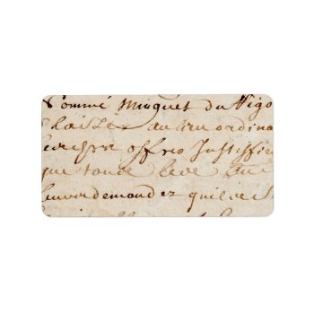1700s Vintage French Script Grunge Parchment Paper Label by SilverSpiral at Zazzle