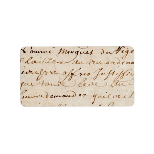 1700s Vintage French Script Grunge Parchment Paper Label