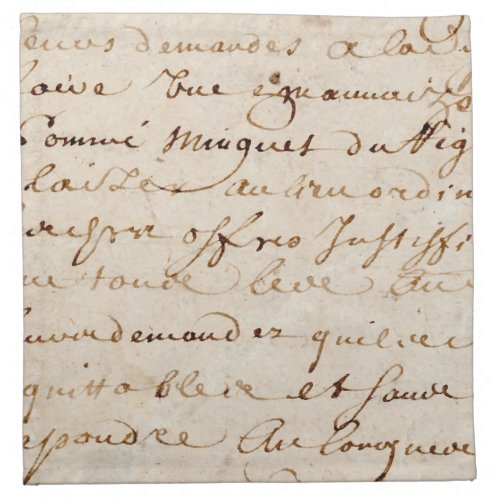 1700s Vintage French Script Grunge Parchment Paper Napkin