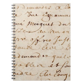 1700s Vintage French Script Grunge Parchment Paper Notebook by SilverSpiral at Zazzle
