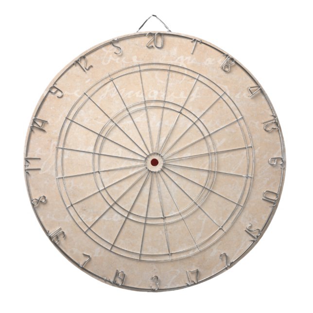 1700s Vintage French Script Parchment Background Dart Board (Front)