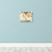 1702 A new map of the world Canvas Print (Insitu(Wood Floor))
