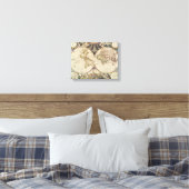 1702 A new map of the world Canvas Print (Insitu(Bedroom))